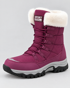 Women's Fleece-Lined Lace-Up Winter Boots — 9018 purple — side [WB gallery 2/2]