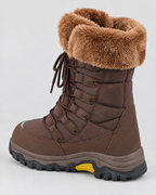 Women's Fleece-Lined Lace-Up Winter Boots — 9018 brown — rear [WB gallery 3/3]
