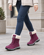 Women's Fleece-Lined Lace-Up Winter Boots — 9018 purple — lifestyle [WB gallery 2/7]