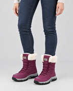 Women's Fleece-Lined Lace-Up Winter Boots — 9018 purple — worn studio [WB gallery 2/6]