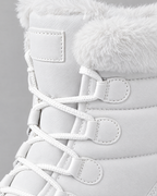Women's Fleece-Lined Lace-Up Winter Boots — S915 white — material [WB gallery 4/5]