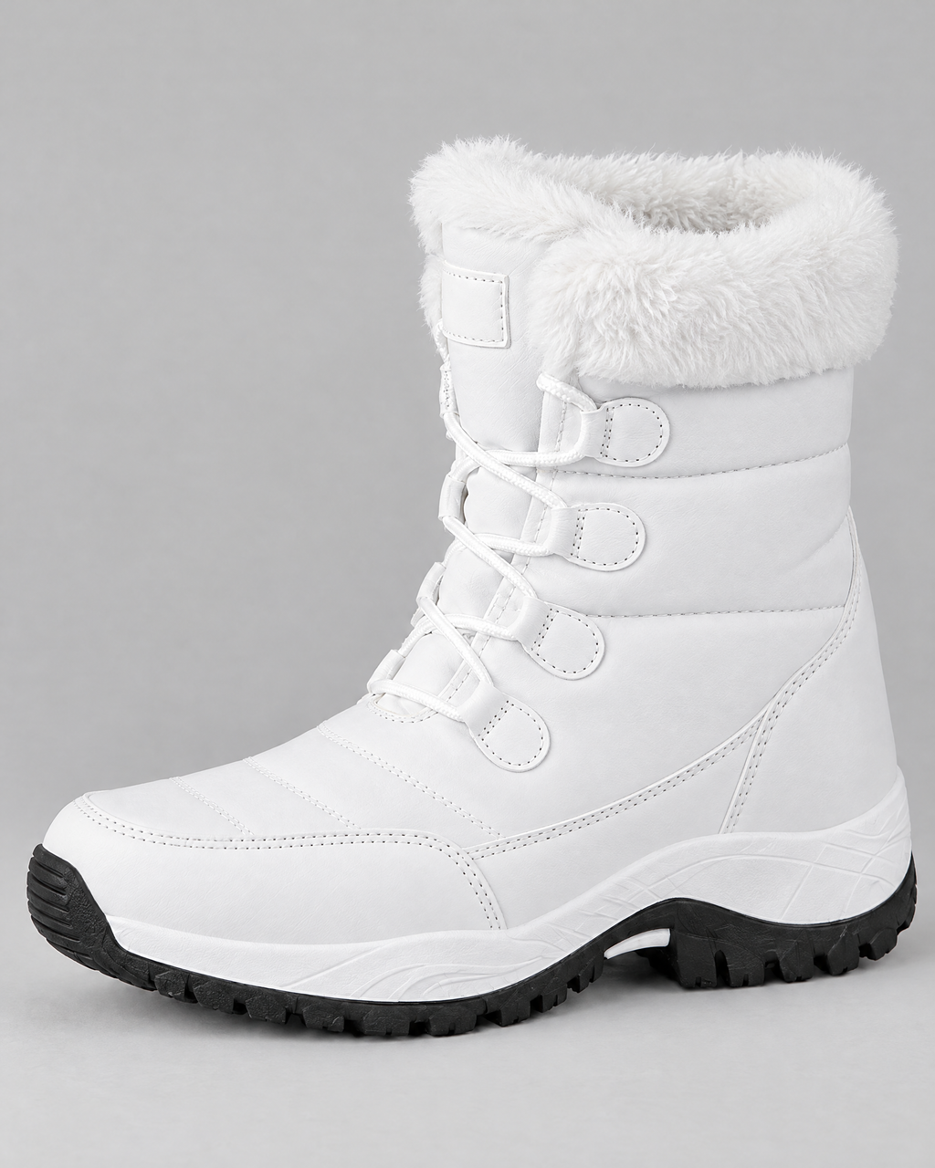 Women's Fleece-Lined Lace-Up Winter Boots — S915 white — side [WB gallery 4/2]