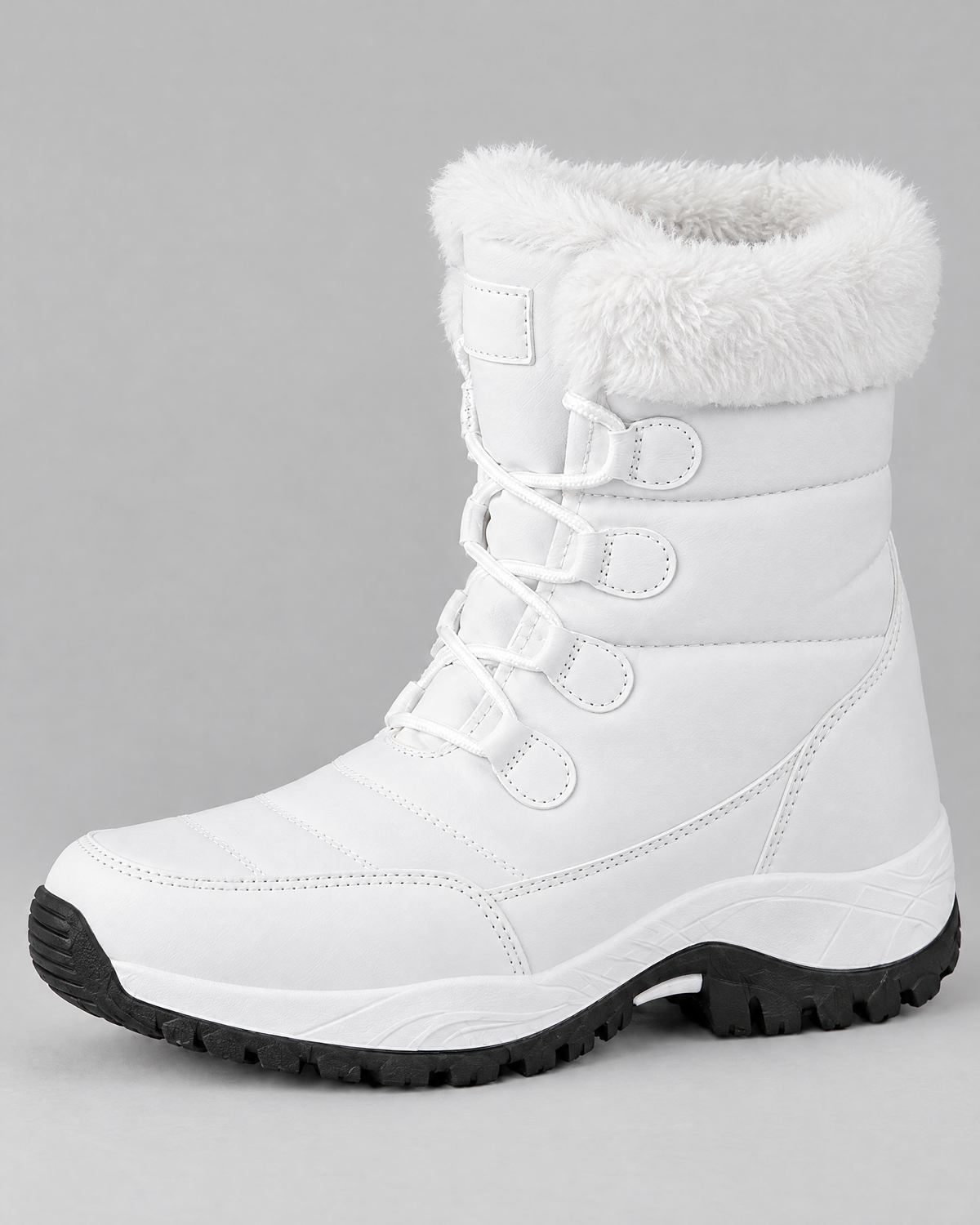 Women's Fleece-Lined Lace-Up Winter Boots — S915 white — side [WB gallery 4/2]