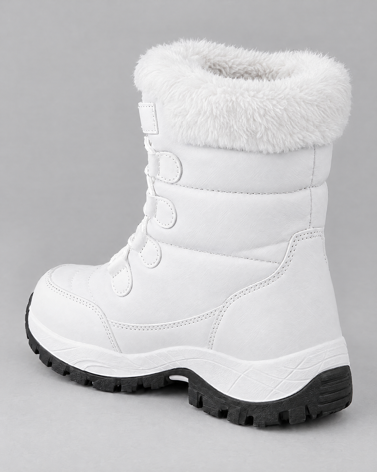 Women's Fleece-Lined Lace-Up Winter Boots — S915 white — rear [WB gallery 4/3]