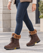Women's Fleece-Lined Lace-Up Winter Boots — 9018 brown — lifestyle [WB gallery 3/7]