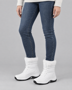 Women's Fleece-Lined Lace-Up Winter Boots — S915 white — worn studio [WB gallery 4/6]