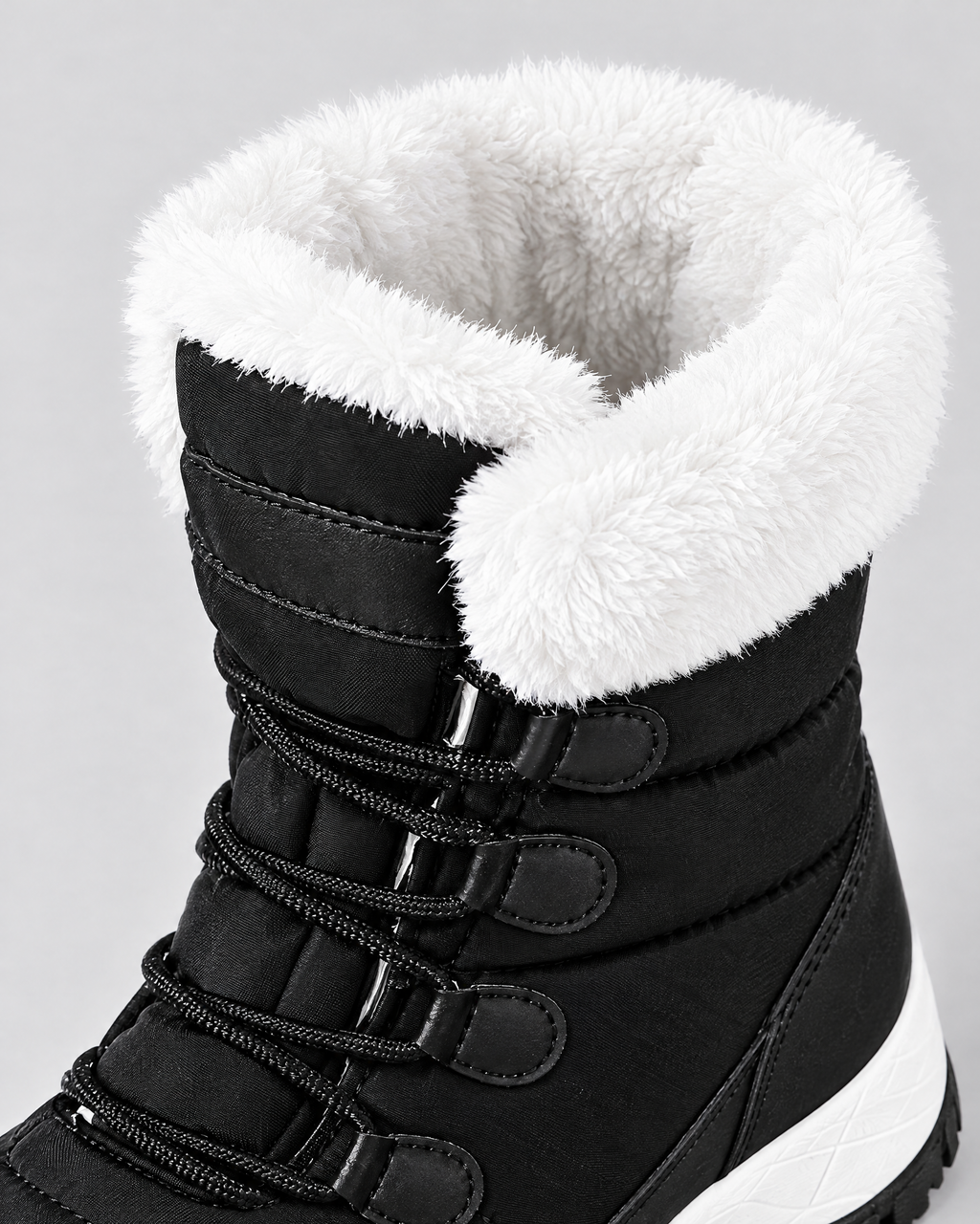Women's Fleece-Lined Lace-Up Winter Boots — S915 black — lining [WB gallery 5/4]