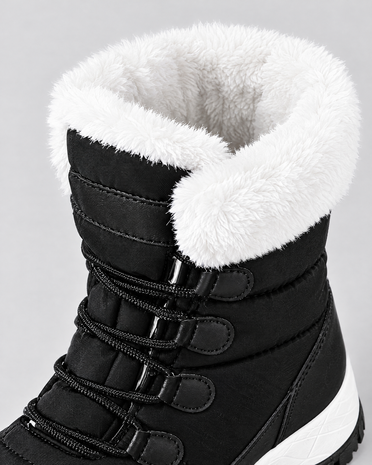 Women's Fleece-Lined Lace-Up Winter Boots — S915 black — lining [WB gallery 5/4]