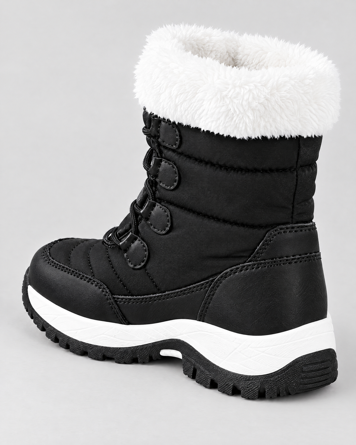Women's Fleece-Lined Lace-Up Winter Boots — S915 black — rear [WB gallery 5/3]