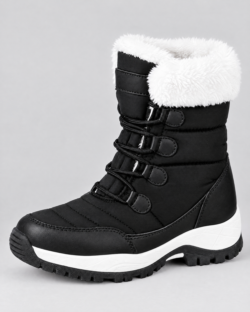 Women's Fleece-Lined Lace-Up Winter Boots — S915 black — side [WB gallery 5/2]