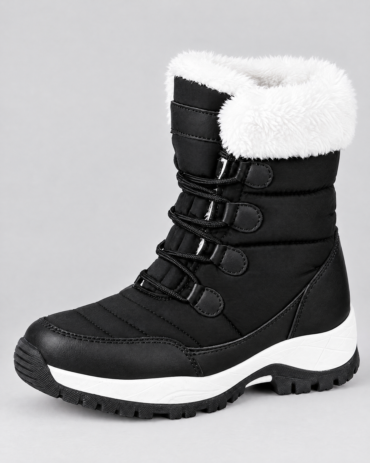 Women's Fleece-Lined Lace-Up Winter Boots — S915 black — side [WB gallery 5/2]