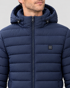 Men's USB Heated Jacket — 11 Heated Blue — collar detail [WB gallery 7/4]