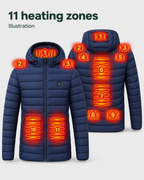 Men's USB Heated Jacket — 11 Heated Blue — heating guide [WB gallery 7/8]