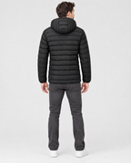 Men's USB Heated Jacket — 2 Areas Heated Black — full back [WB gallery 9/3]