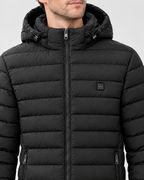 Men's USB Heated Jacket — 2 Areas Heated Black — collar detail [WB gallery 9/4]