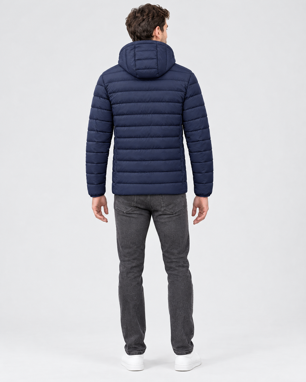 Men's USB Heated Jacket — 2 Areas Heated Blue — full back [WB gallery 10/3]