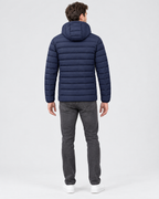 Men's USB Heated Jacket — 2 Areas Heated Blue — full back [WB gallery 10/3]