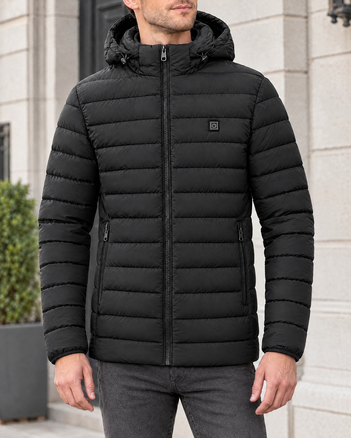 Men's USB Heated Jacket — 8 Areas Heated Black — hero [WB gallery 12/1]