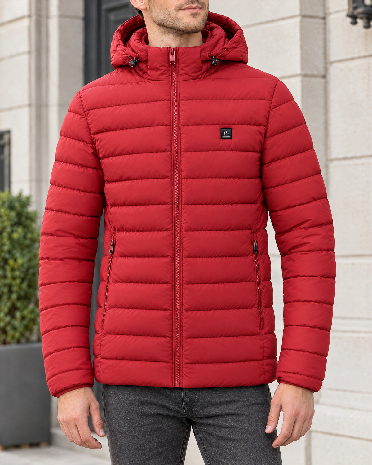 Men's USB Heated Jacket — 2 Areas Heated Red — hero [WB gallery 11/1]