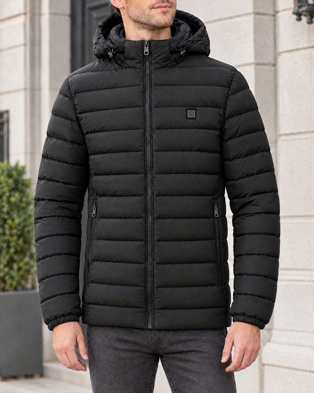 Men's USB Heated Jacket — 9 Areas Heated Black — hero [WB gallery 15/1]