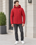 Men's USB Heated Jacket — 2 Areas Heated Red — full front [WB gallery 11/2]