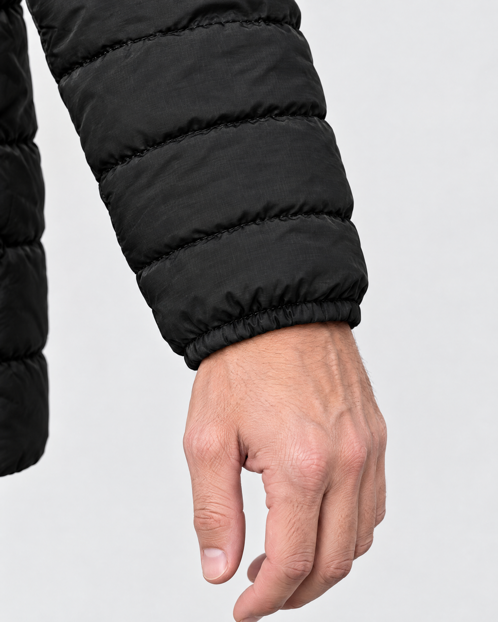 Men's USB Heated Jacket — 8 Areas Heated Black — cuff detail [WB gallery 12/5]