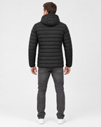 Men's USB Heated Jacket — 8 Areas Heated Black — full back [WB gallery 12/3]