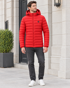 Men's USB Heated Jacket — 8 Areas Heated Red — full front [WB gallery 14/2]