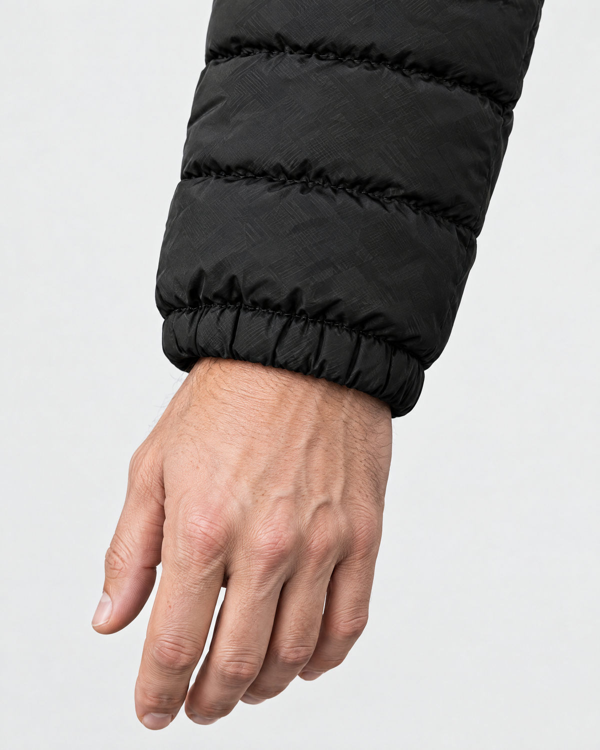 Men's USB Heated Jacket — 9 Areas Heated Black — cuff detail [WB gallery 15/5]