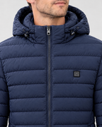 Men's USB Heated Jacket — 9 Areas Heated Blue — collar detail [WB gallery 16/4]