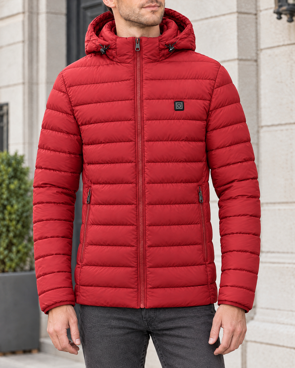 Men's USB Heated Jacket — 9 Areas Heated Red — hero [WB gallery 17/1]