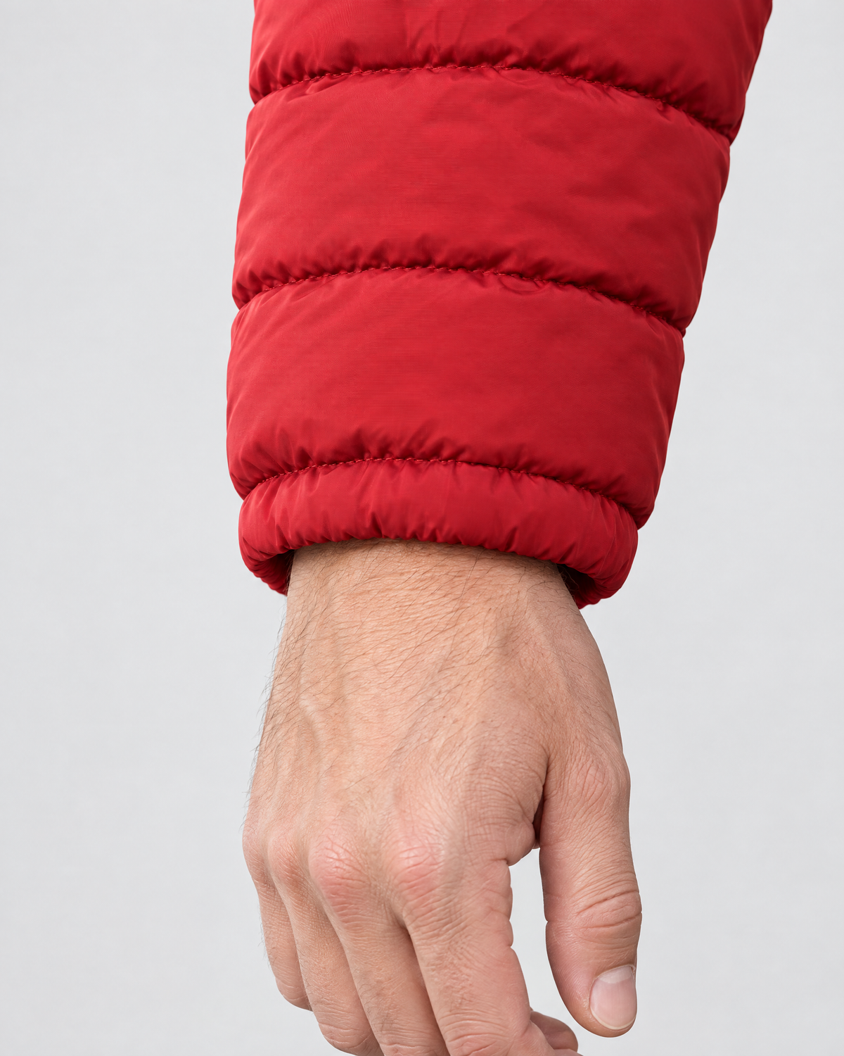 Men's USB Heated Jacket — 9 Areas Heated Red — cuff detail [WB gallery 17/5]