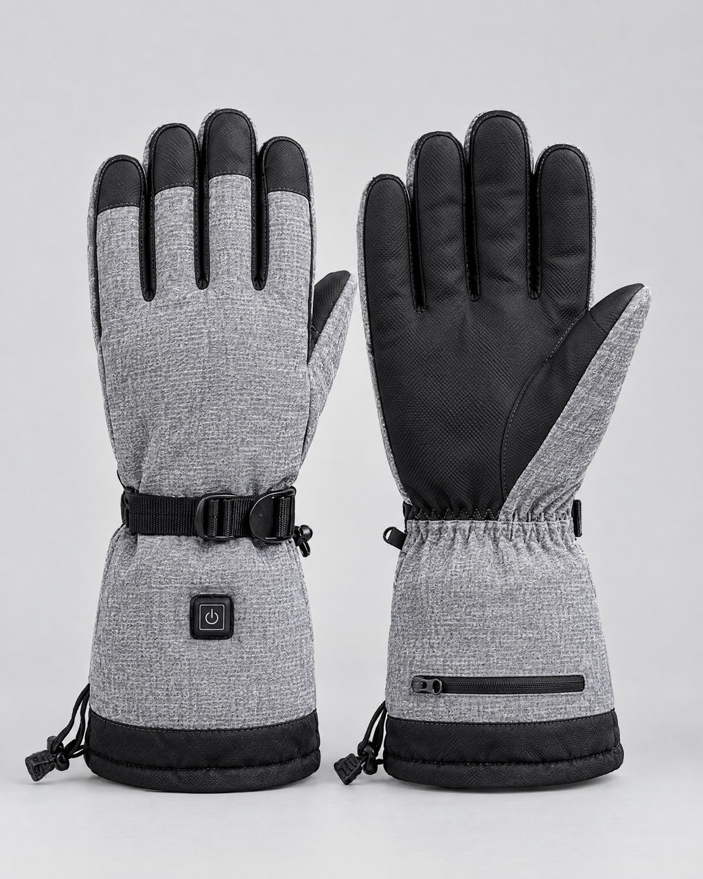 Electric Heated Winter Gloves — Y006 Gray Gloves Pair — product back [WB gallery 18/3]