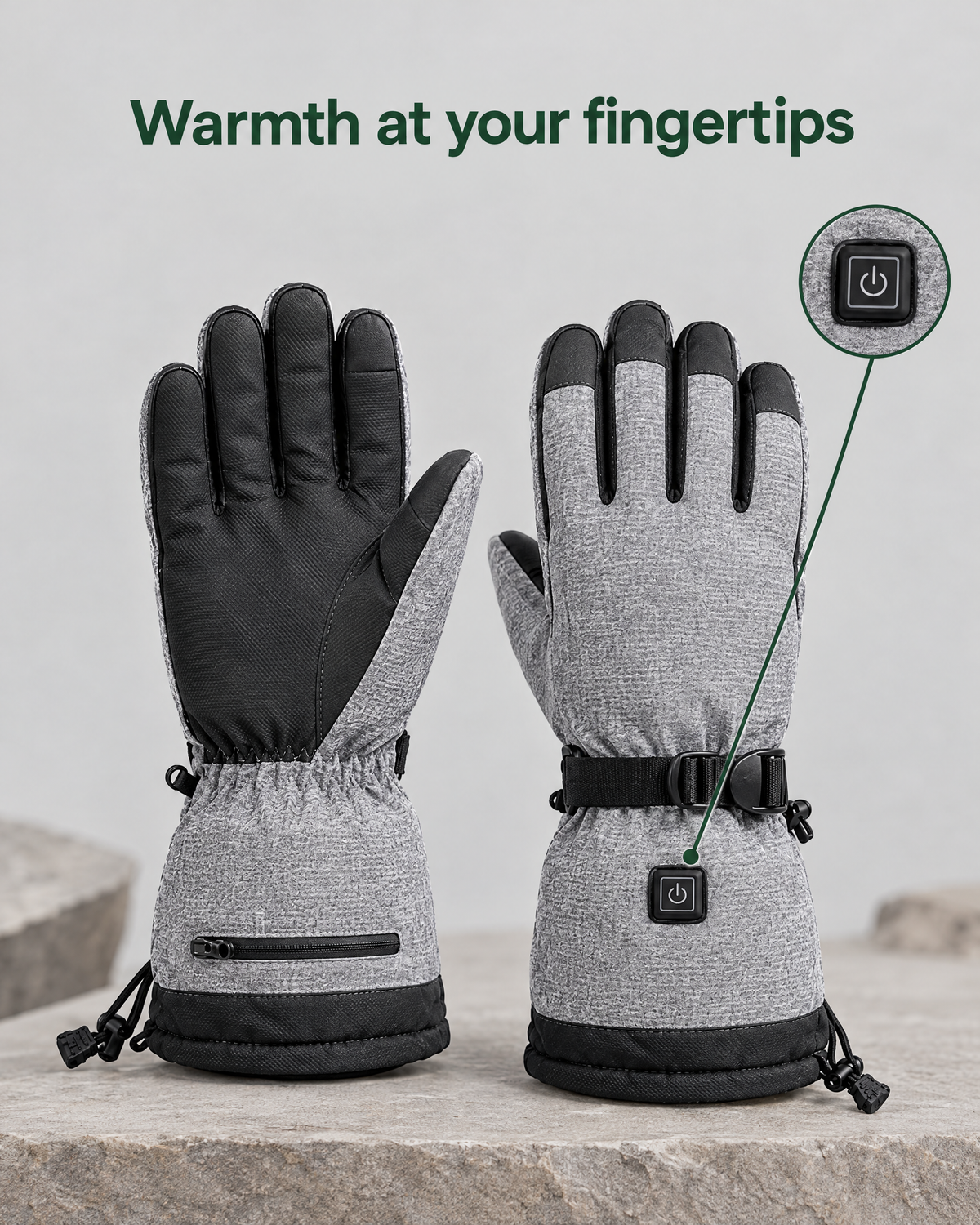 Electric Heated Winter Gloves — Y006 Gray Gloves Pair — feature guide [WB gallery 18/7]