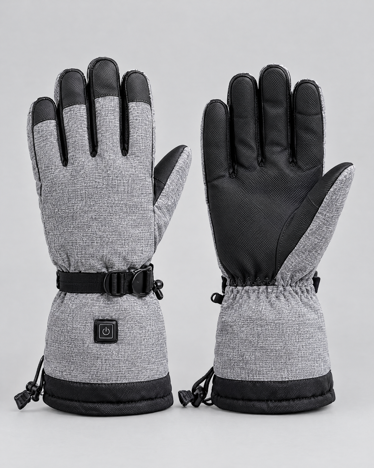 Electric Heated Winter Gloves — Y006 Gray Gloves Pair — product front [WB gallery 18/2]