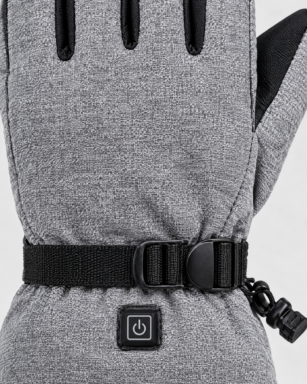 Electric Heated Winter Gloves — Y006 Gray Gloves BatteryBox Pair — material [WB gallery 19/4]