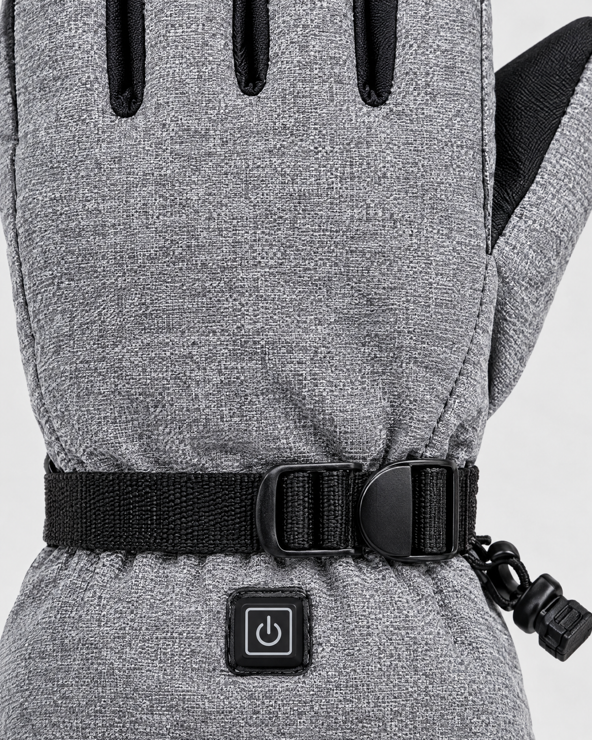 Electric Heated Winter Gloves — Y006 Gray Gloves BatteryBox Pair — material [WB gallery 19/4]