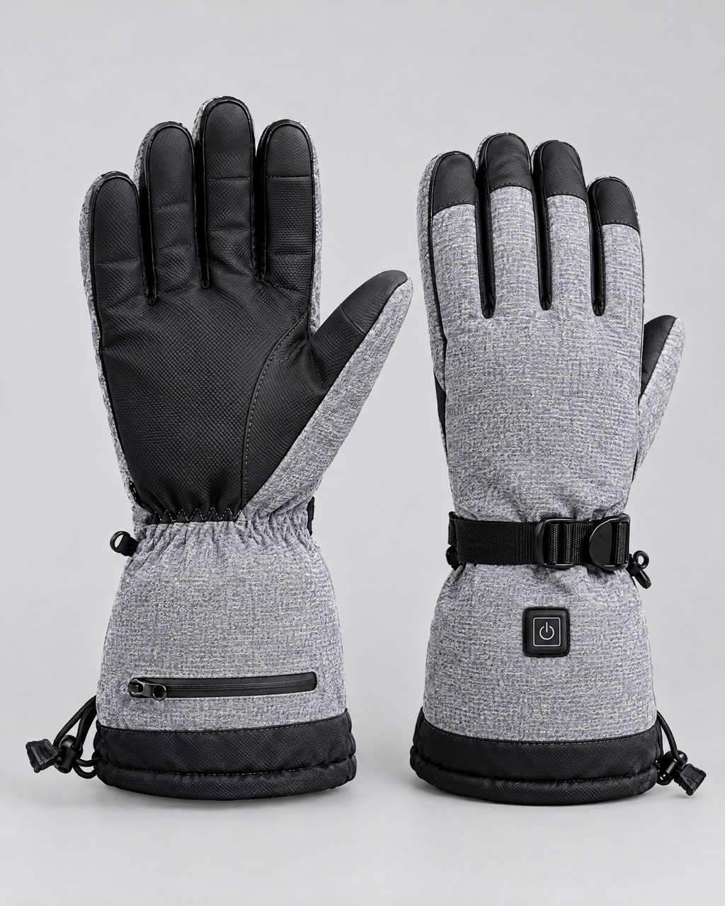 Electric Heated Winter Gloves — Y006 Gray Gloves 4000mAh Battery Box — product front [WB gallery 20/2]