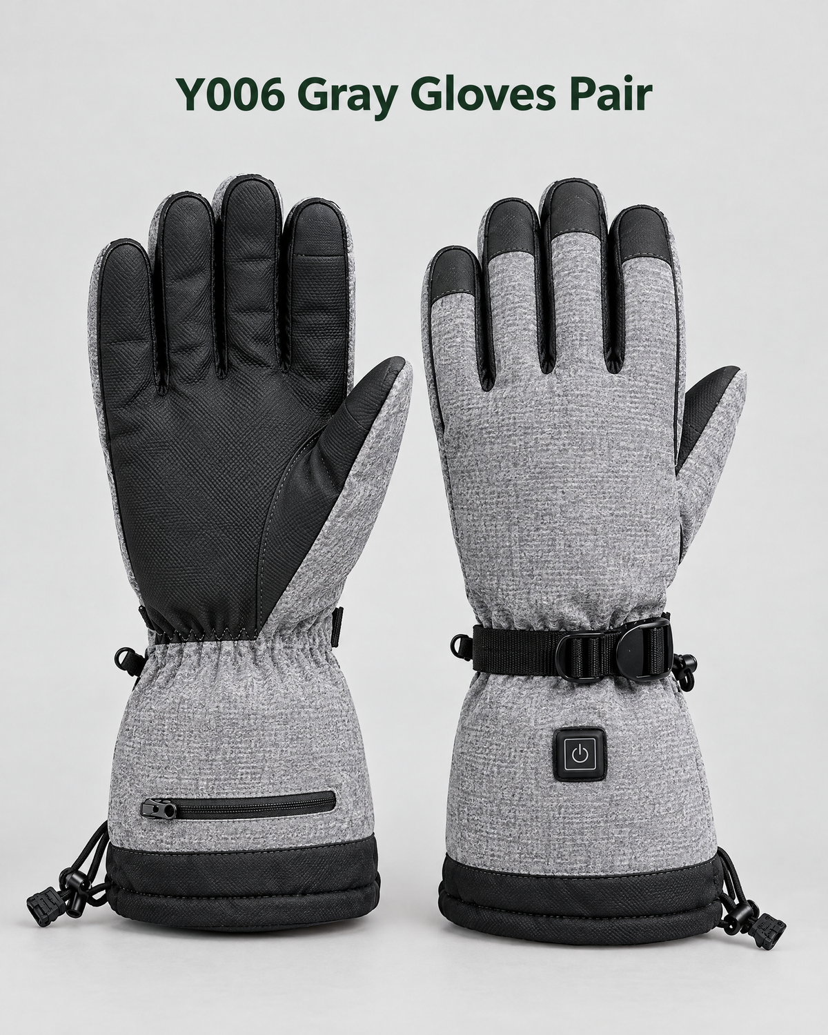 Electric Heated Winter Gloves — Y006 Gray Gloves Pair — contents guide [WB gallery 18/8]