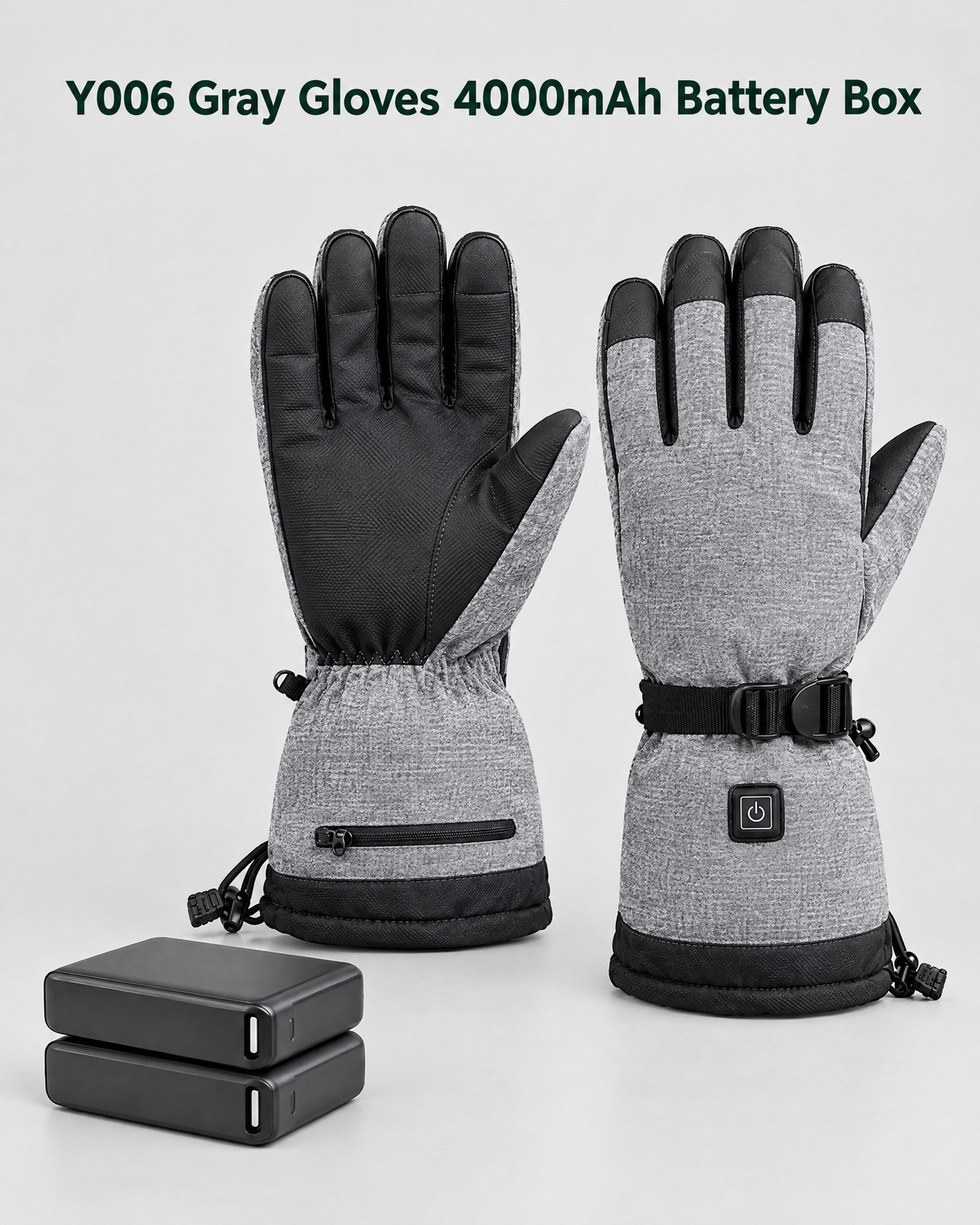 Electric Heated Winter Gloves — Y006 Gray Gloves 4000mAh Battery Box — contents guide [WB gallery 20/8]
