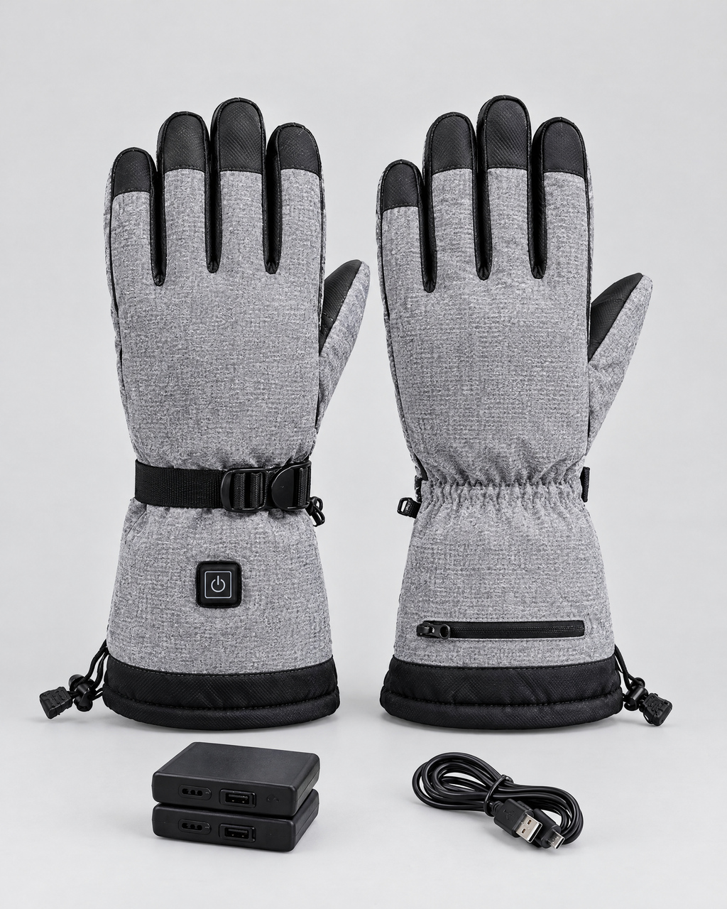 Electric Heated Winter Gloves — Y006 Gray Gloves KC 5000mAh Battery Box — product back [WB gallery 21/3]