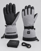 Electric Heated Winter Gloves — Y006 Gray Gloves 6000mAh Battery Box — product front [WB gallery 22/2]