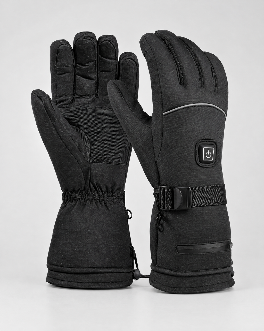 Electric Heated Winter Gloves — AB9008 Black Gloves Pair — product front [WB gallery 23/2]