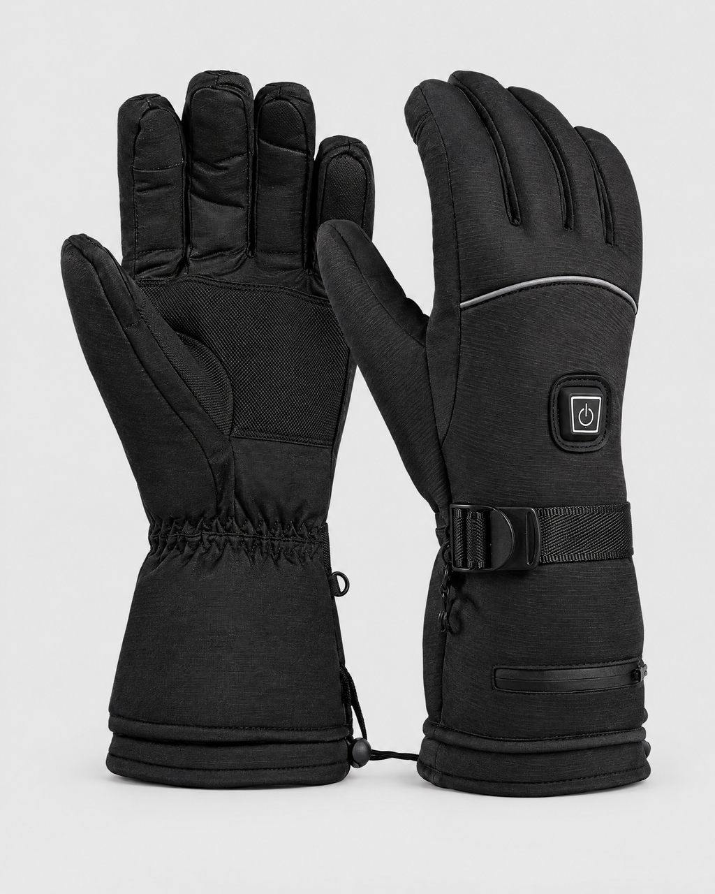 Electric Heated Winter Gloves — AB9008 Black Gloves Pair — product back [WB gallery 23/3]