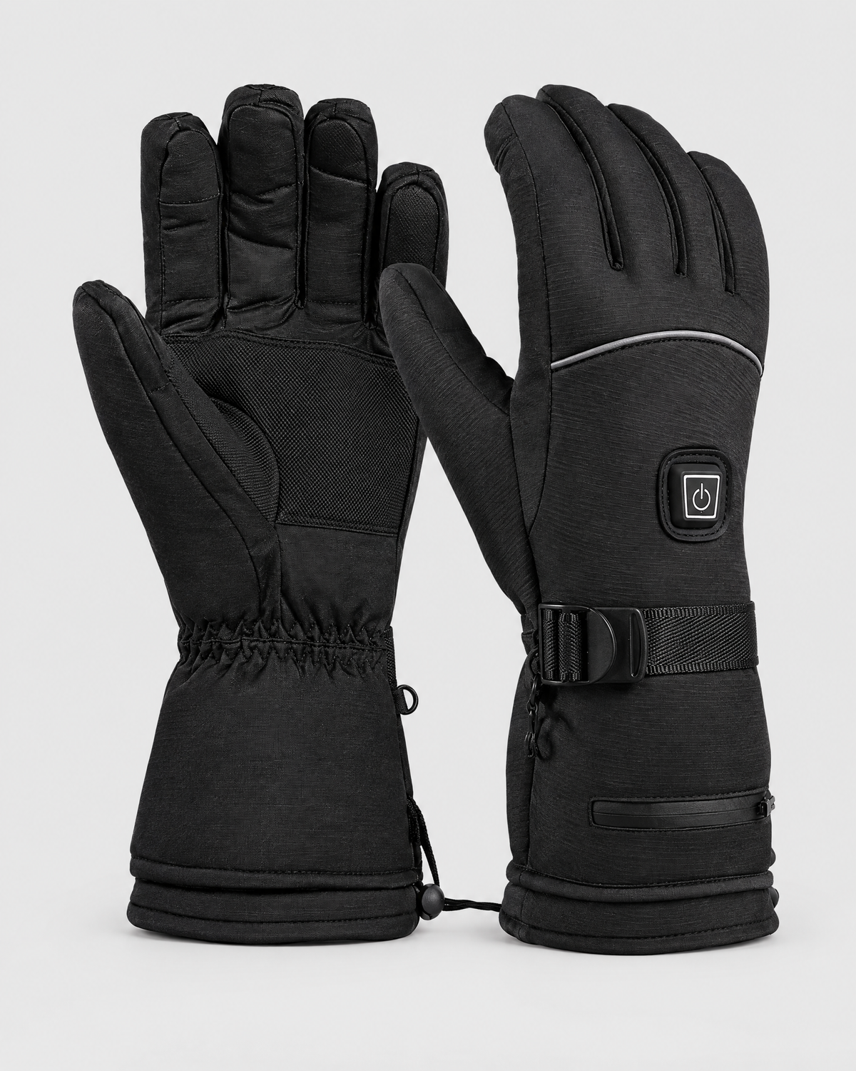Electric Heated Winter Gloves — AB9008 Black Gloves Pair — product back [WB gallery 23/3]