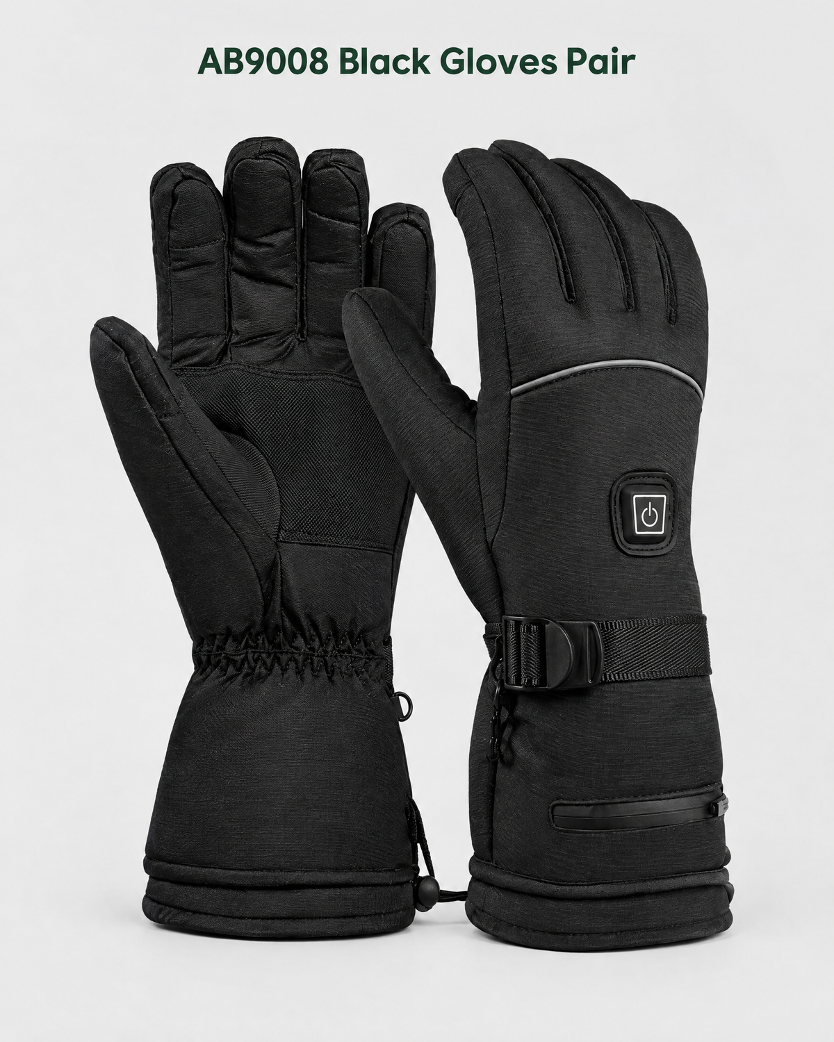 Electric Heated Winter Gloves — AB9008 Black Gloves Pair — contents guide [WB gallery 23/8]