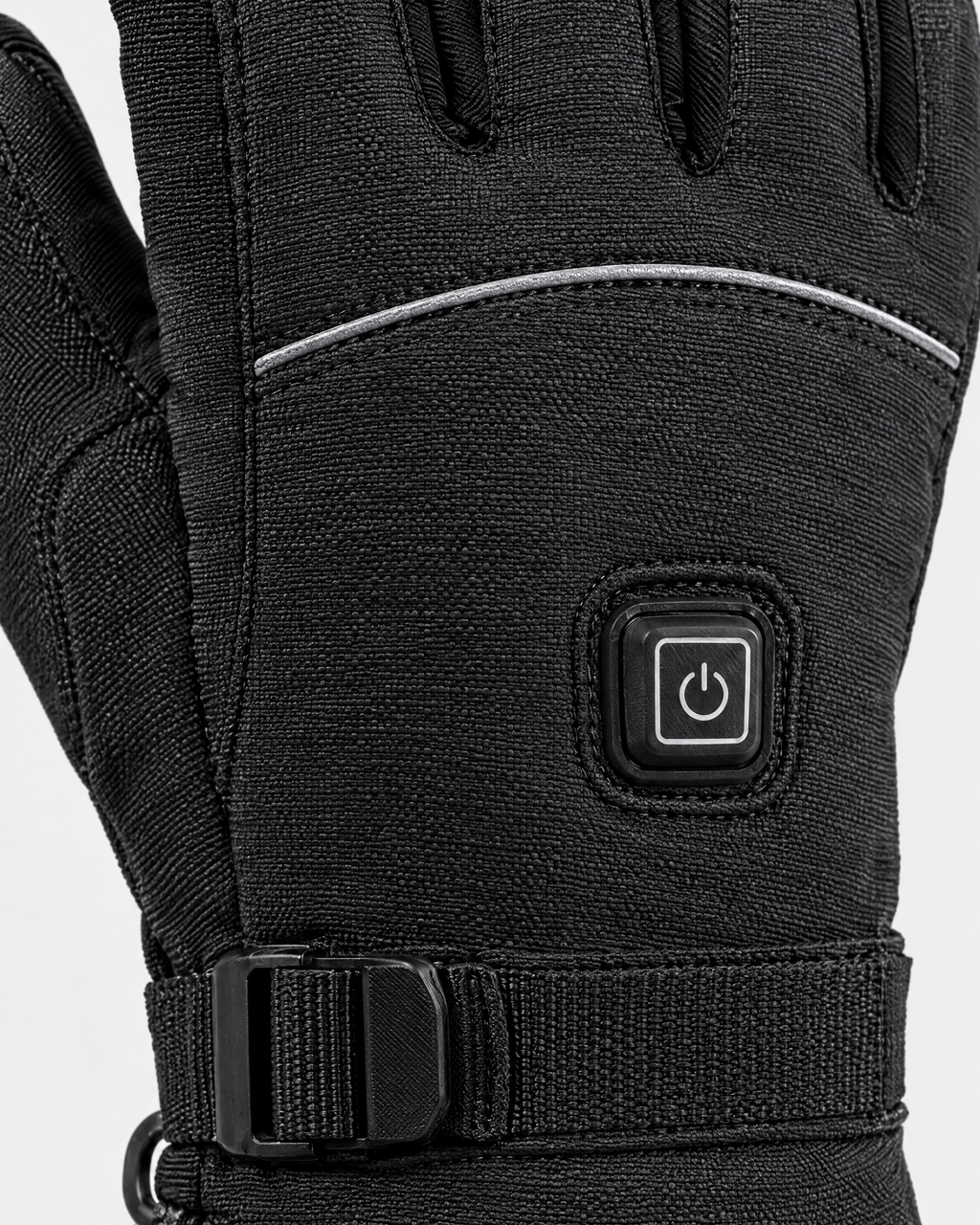 Electric Heated Winter Gloves — AB9008 Black Gloves BatteryBox Pair — material [WB gallery 24/4]