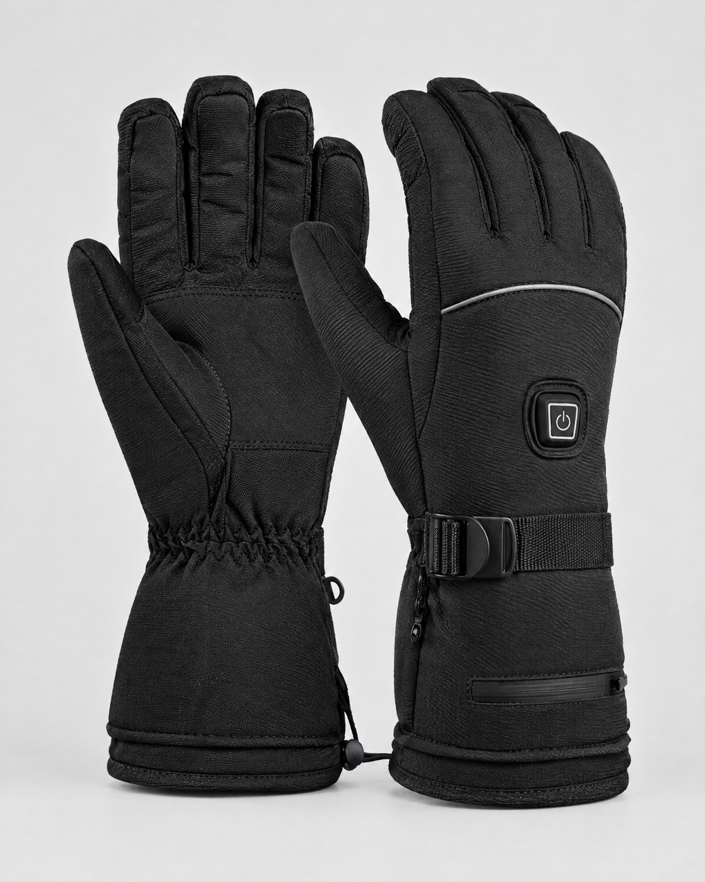 Electric Heated Winter Gloves — AB9008 Black Gloves BatteryBox Pair — product back [WB gallery 24/3]