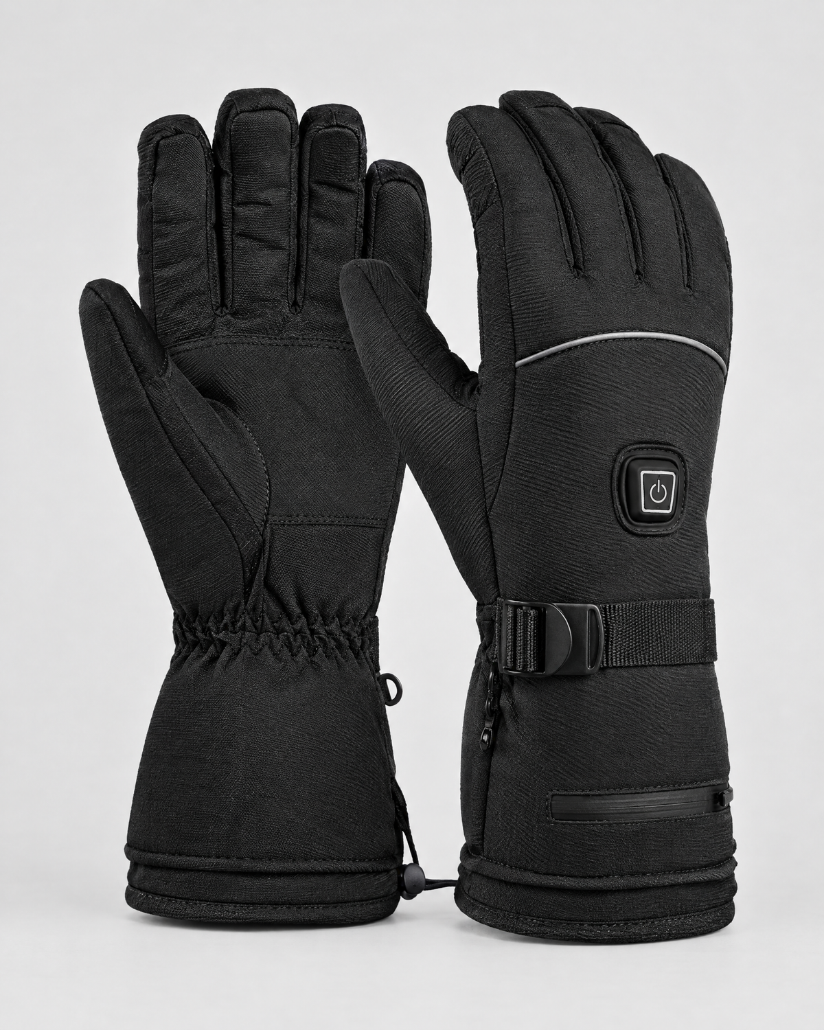 Electric Heated Winter Gloves — AB9008 Black Gloves BatteryBox Pair — product back [WB gallery 24/3]