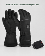 Electric Heated Winter Gloves — AB9008 Black Gloves BatteryBox Pair — contents guide [WB gallery 24/8]